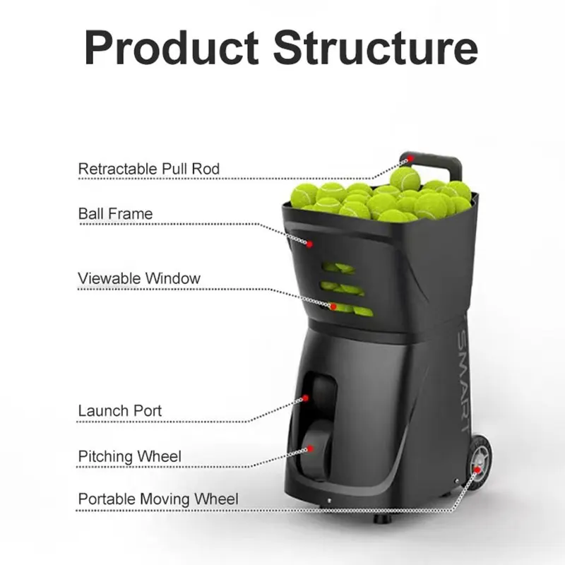 New Logo Packaging Customized Training Tennis Padel Ball Machine Smart App And Remote Control Tennis Ball Throwing Machine