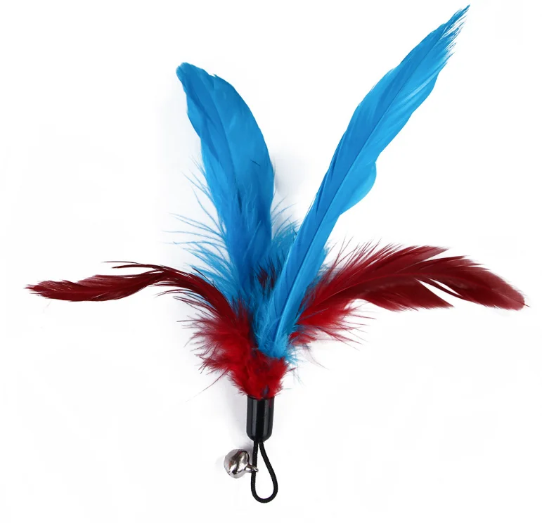 Новая забавная игрушка для кошек, сменная голова, перо, жемчуг, большая птица, Интерактивная игрушка для домашних животных