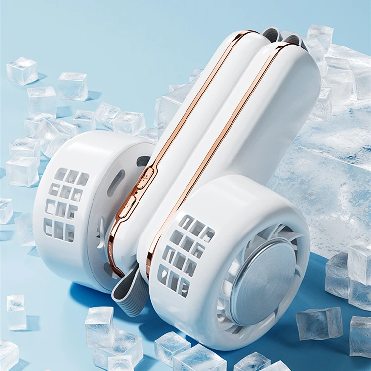 IMYCOO Most Popular Rechargeable Usb Easy Breezy Cool Hands Free Neck Fan Semiconductor Refrigeration Outdoor Lazy Neck Fan