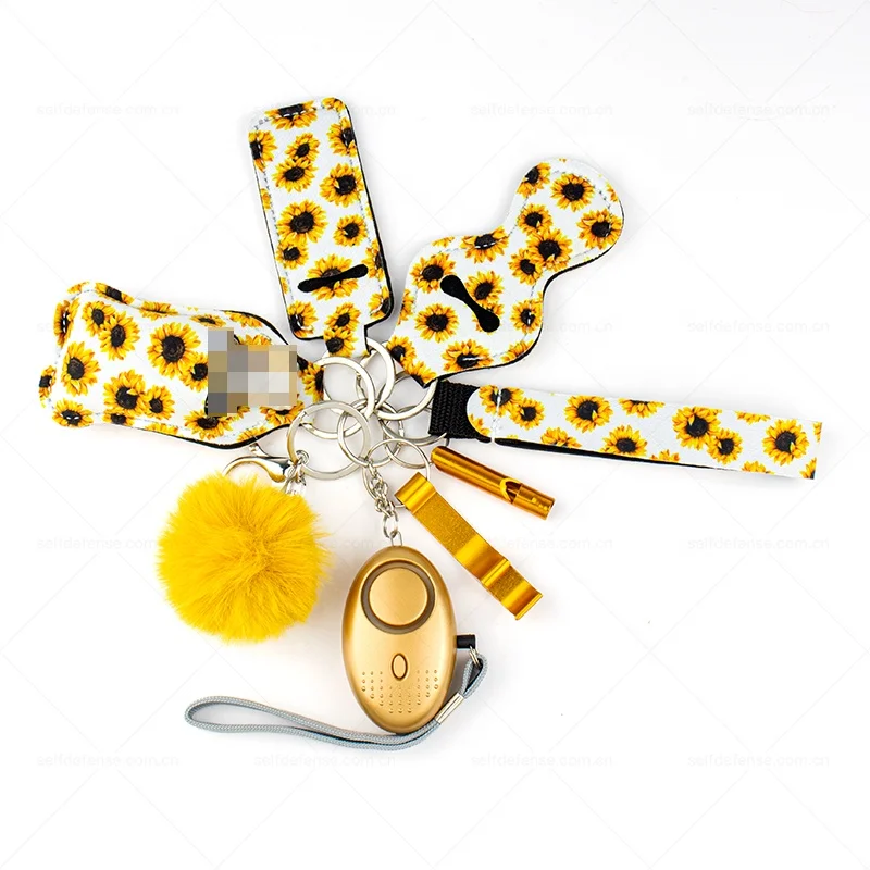 Factory Wholesale Price Outdoor Security Protection Keychain Set Self Defense Keychain Portable Mini Women Defense Keychain