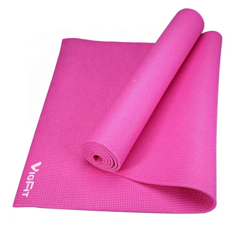 PVC Yoga Mat with Carry Strap for Yoga Fitness and Floor Workout at Home and Gym