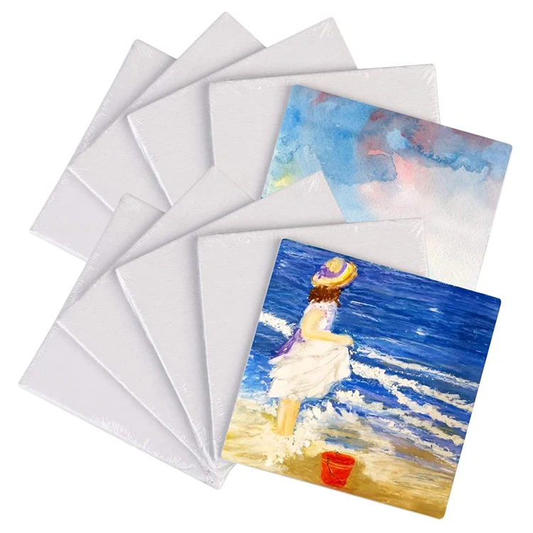Art Supply 10PCS Canvas Panels Blank Art Canvas 10*10cm Creative Painting Board for Kids