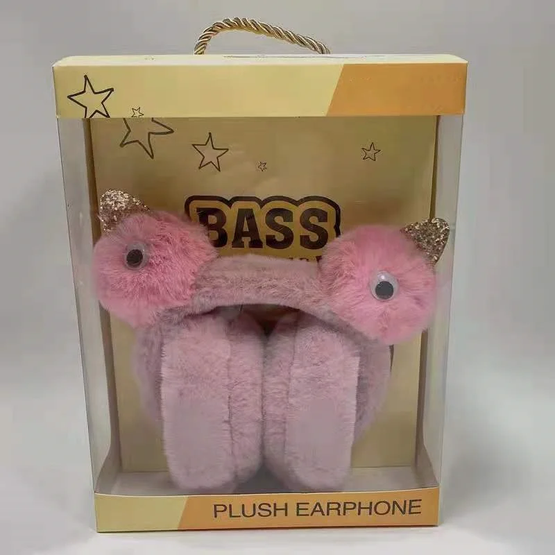 Cute Animal Shape Christmas Gift 2 In 1 Winter Warm Fluffy Plush Earmuff Headphones