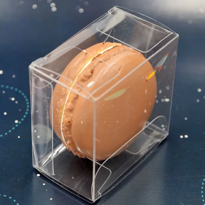 New product custom clear cake box square plastic PET clear box packaging macarron gift boxes transparentes