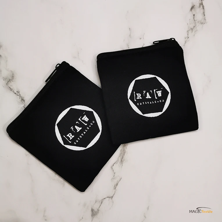 Оптовая продажа, хлопковый маленький косметический пенал на молнии с логотипом