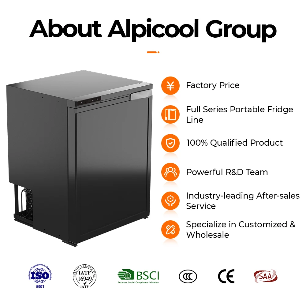 Alpicool CR65 Upright Dual-zone 12 Volt Car RV Camper Refrigerator 65L DC Cooler Compressor Mini Fridge For Car RV