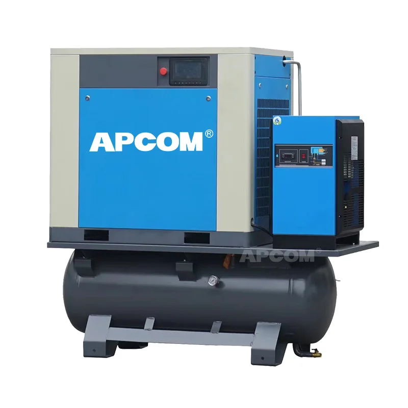 Промышленные воздушные компрессоры APCOM 10 л.с. 7 5 кВт комбинированный роторный винтовой воздушный компрессор для пескоструйной обработки