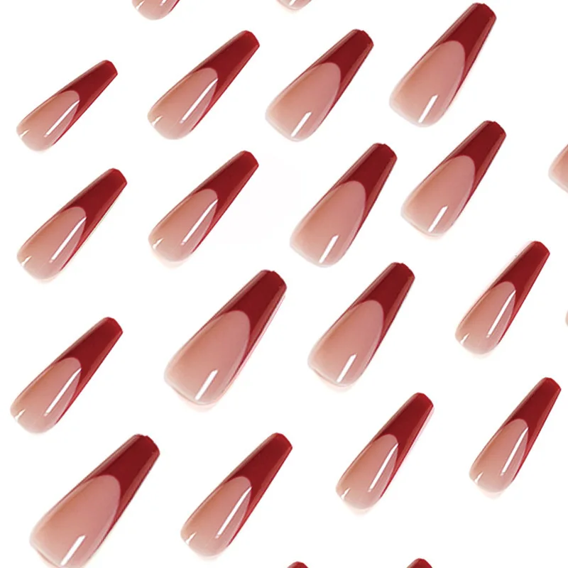 Hotselling Fast Delivery Wholesale Private Label New arrival  False Nails Coffin Long Ballerina Artificial Fingernails with kit
