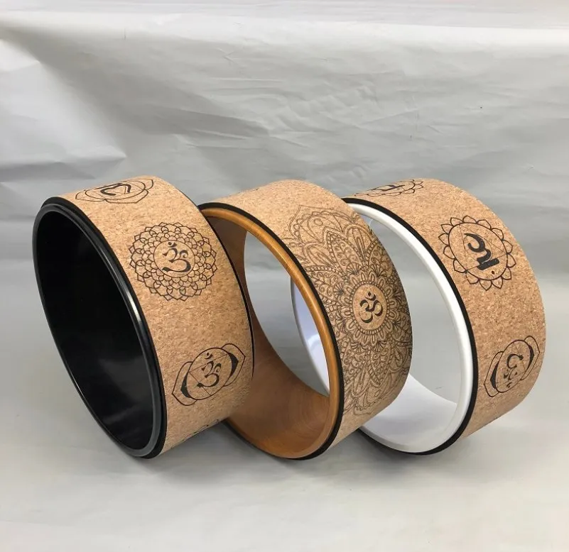 Custom Fitness Balance Training Eco Friendly Natural Rubber Cork Yoga Wheel