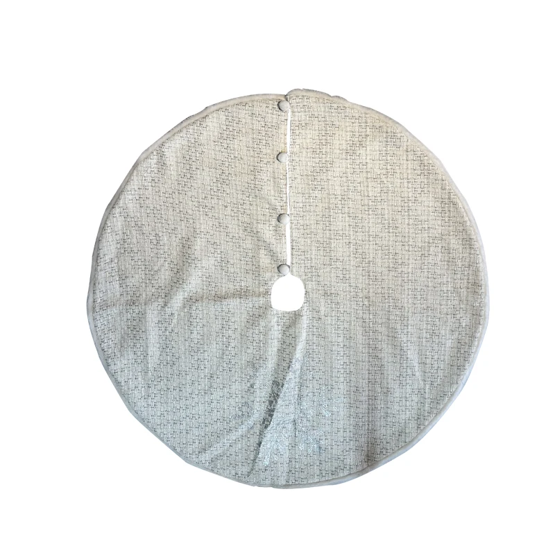 New Year Decoration Plain Color Snowflake Printing 36/48 Inches Christmas Knitting Tree Skirts