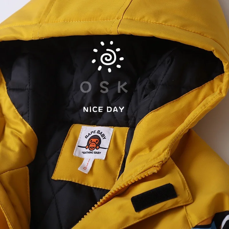 popular printed children jacket keep warm kids boys cotton padded coats