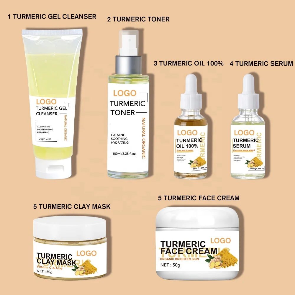 Wholesale Customization Turmeric Toner organic vegan  acne private label turmeric skin care set wholesale