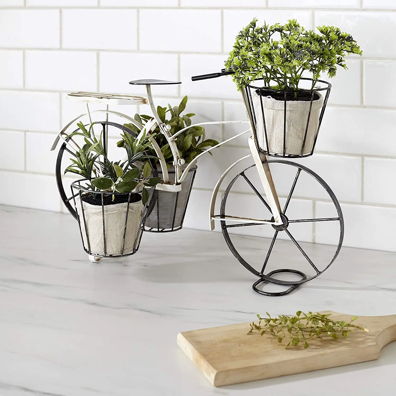 Vintage Wrought Iron Decorative Flower Pot Bicycle planter