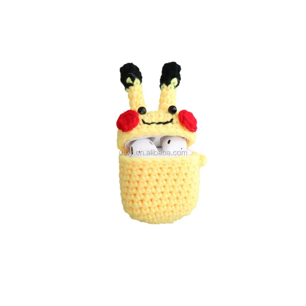 Милые вязаные Защитные чехлы для наушников