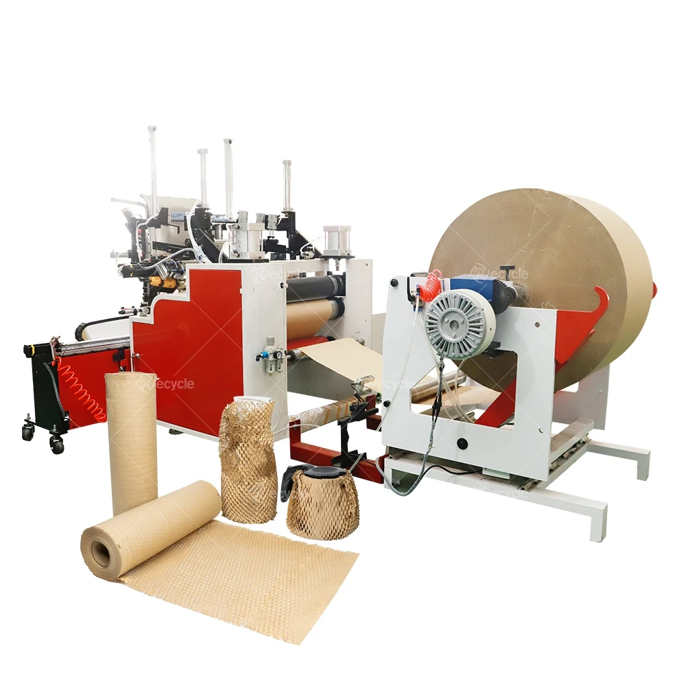 Kraft Paper Rewinding Cutting Machine Multifunction Honeycomb Paper Cushion Making Machine