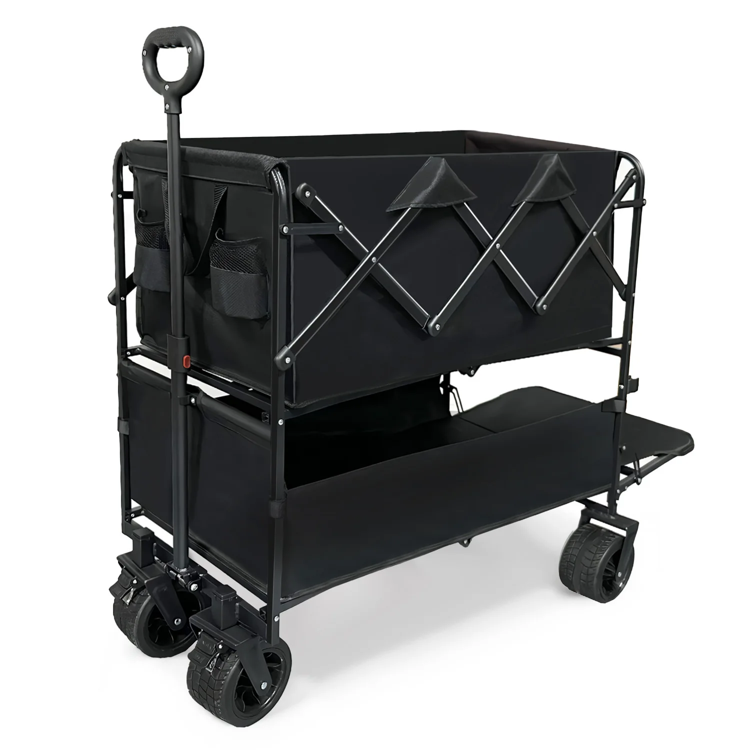 Customizable OEM Swivel Wheel Electric Folding Wagon 200kg Load Capacity Steel Platform Outdoor Camping Easy Maneuvering Market