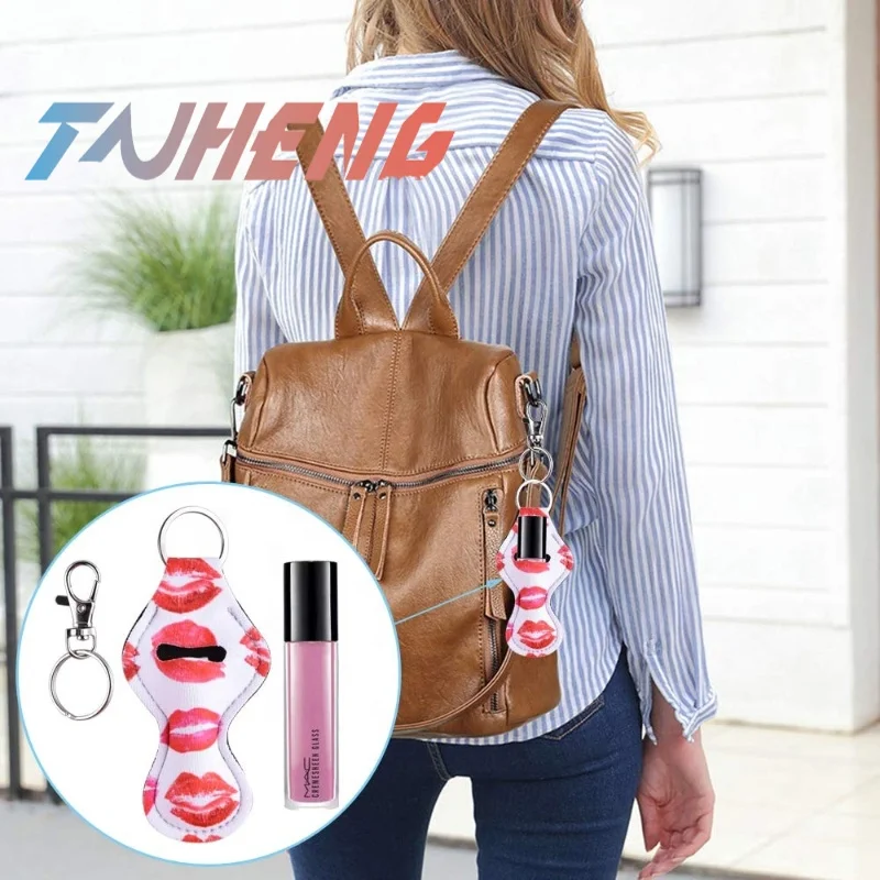Neoprene Chapstick Holder Keychain