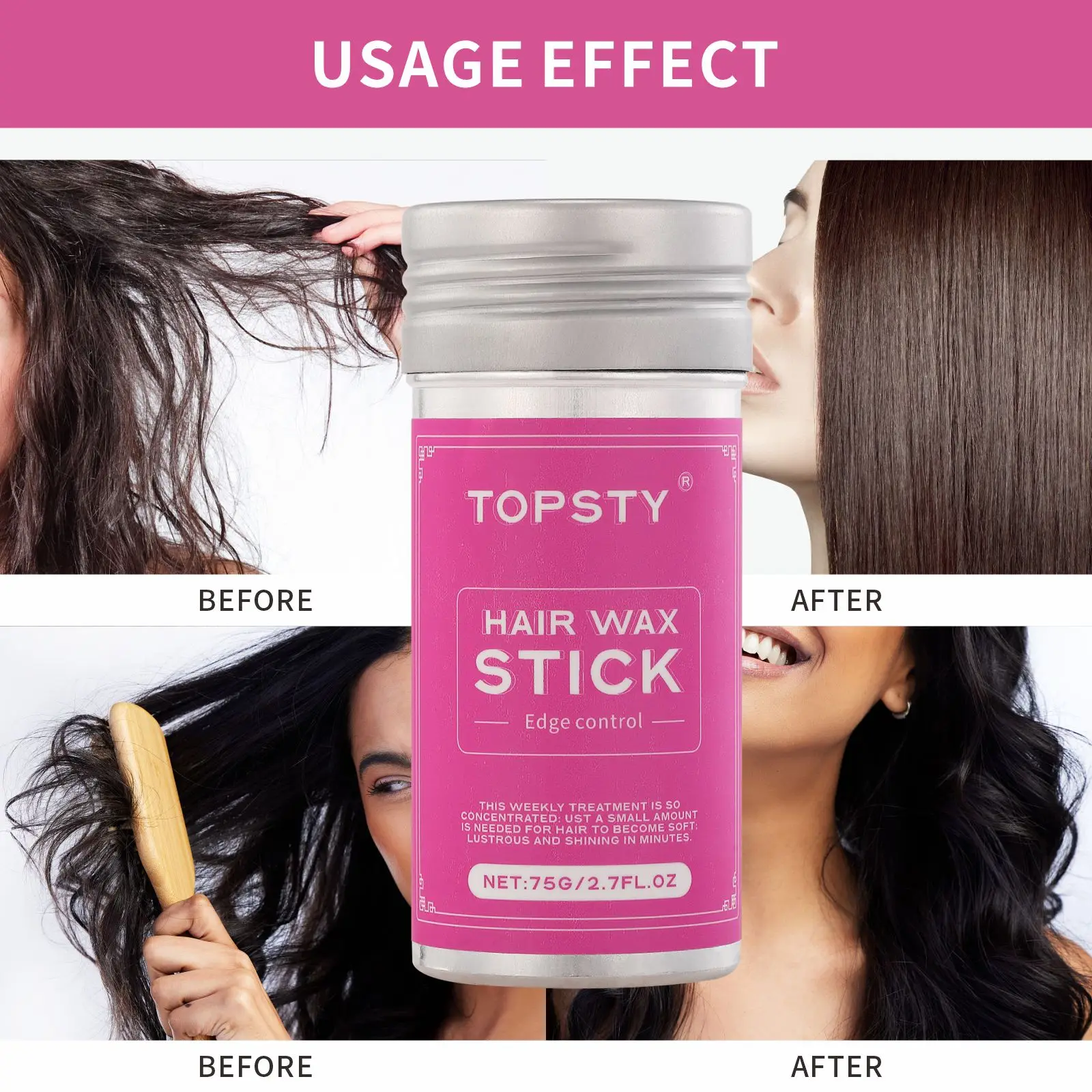 Factory price Hair Wax Stick For Ladies Private Label Seal Stick Wax products Custom Logos Strong Styling Hair Wax Stick