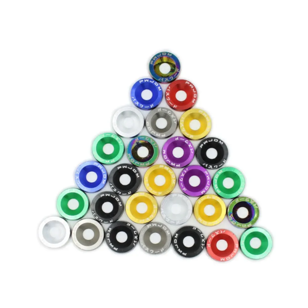 Custom Logo Purple Gold Colors Cnc Fasteners Car Modified M6 Bumper Bolt Set Password Style Jdm Anodized Aluminum Fender Washers