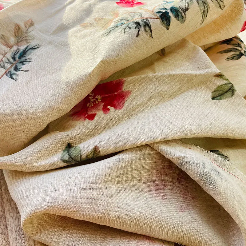 Medium Weight Comfortable Soft High-end Product Plain Dyed Fabric 100% Linen Woven Fabric For Curtain Bedding Cushion