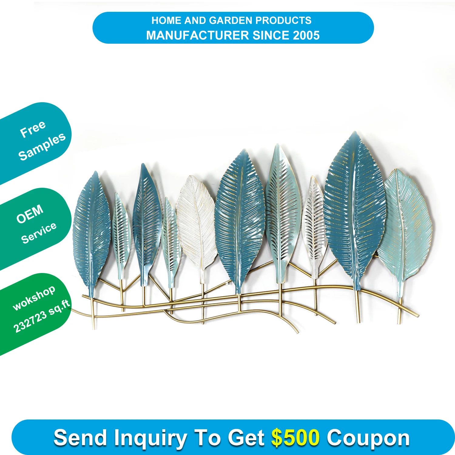 Hot Style Metal Art Sculpture Wall Decor Living Room Show Pieces For Decoration Home Decors