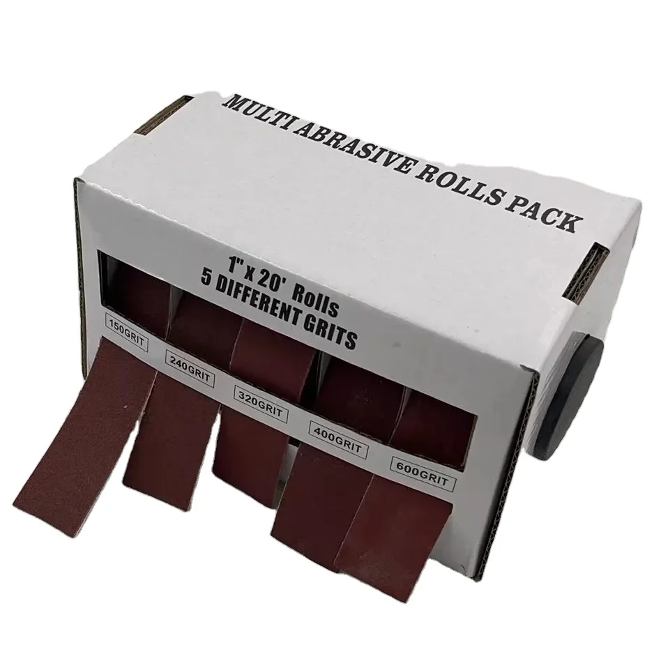1 inch 25.4mm  Sandpaper Roll 80-800 Grit 10M*1inch Aluminium Oxide sandpaper Roll