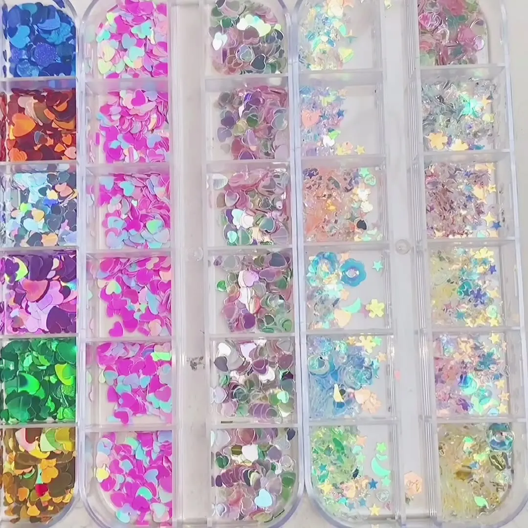 nail sequins Fluorescent Luminous Sequins lazer glitter Butterfly high quality acrylic accessories nails decoration