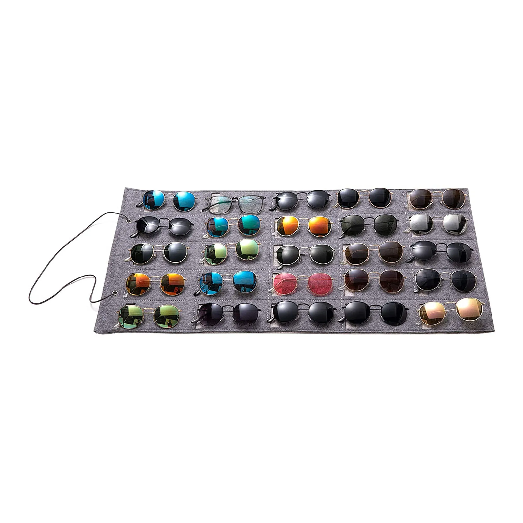  Gray eyeglasses travel felt wall pocket hanger mounted holder hanging bag sunglasses organizer