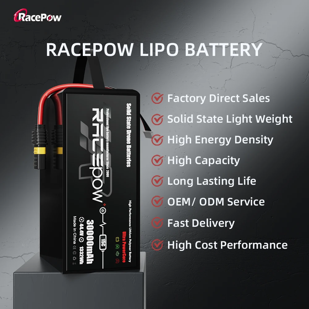 Высокая плотность 6S 12S 14S 24S 30000mAh 46ah 60Ah полутвердотельный Аккумулятор для дрона