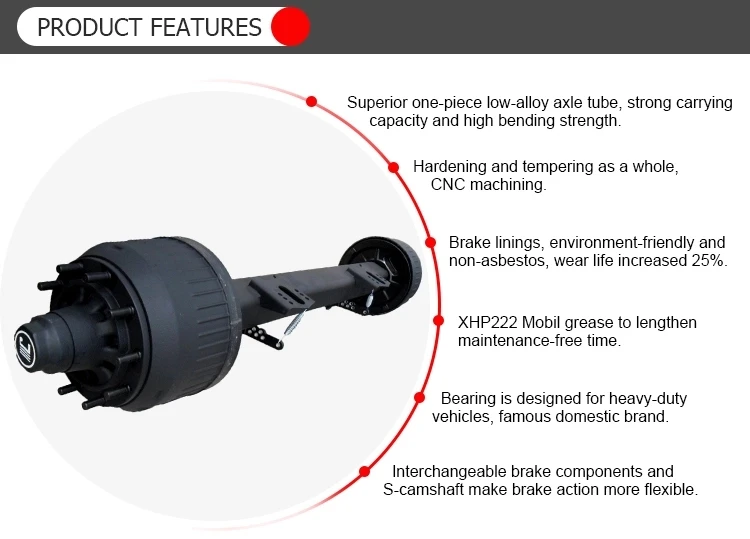 Детали прицепа-серия осей барабана