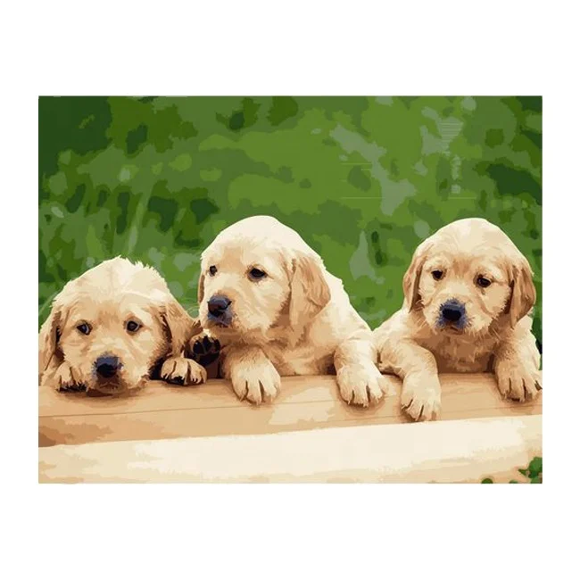 Lu219 New DIY Painting By Numbers Modern Art Picture Dogs Abstract Digital Painting For Home Wall Artwork
