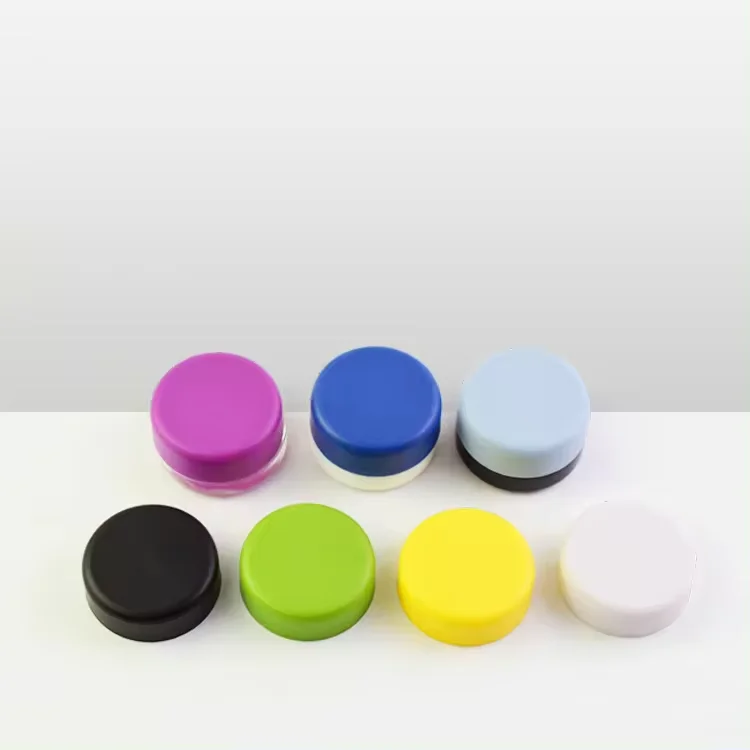 5ML  7ml 9ml  UV RESISTANT HEAVY BOTTOM CONCENTRATE GLASS JAR WITH CHILD RESISTANT GLOSSY BLACK LIDS