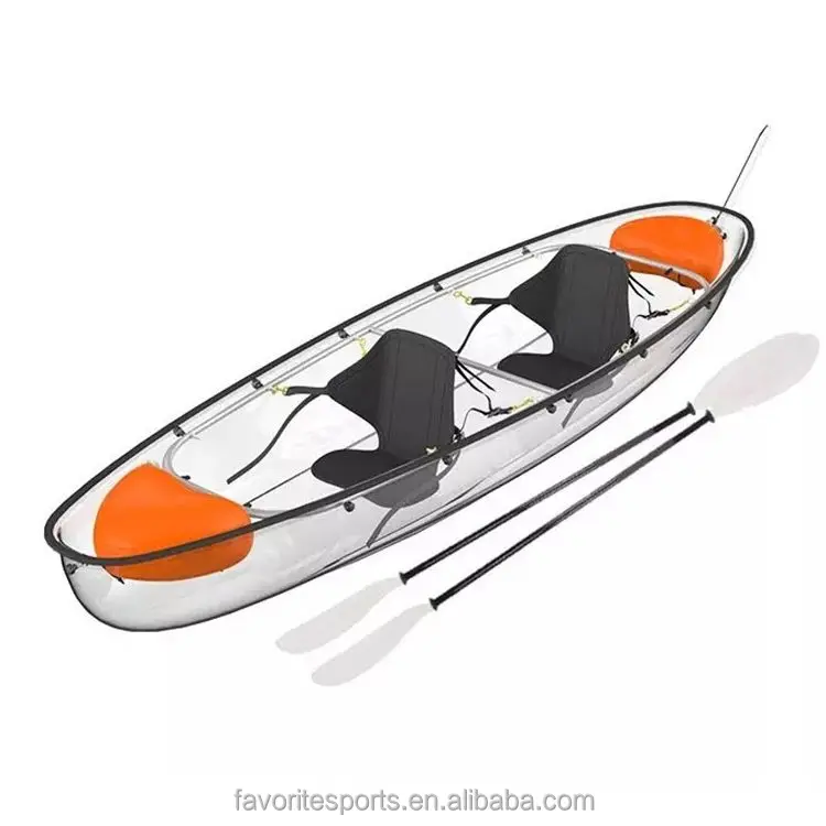 Polycarbonate crystal clear rowing boats glass see through Transparent kayak Wholesale for sale