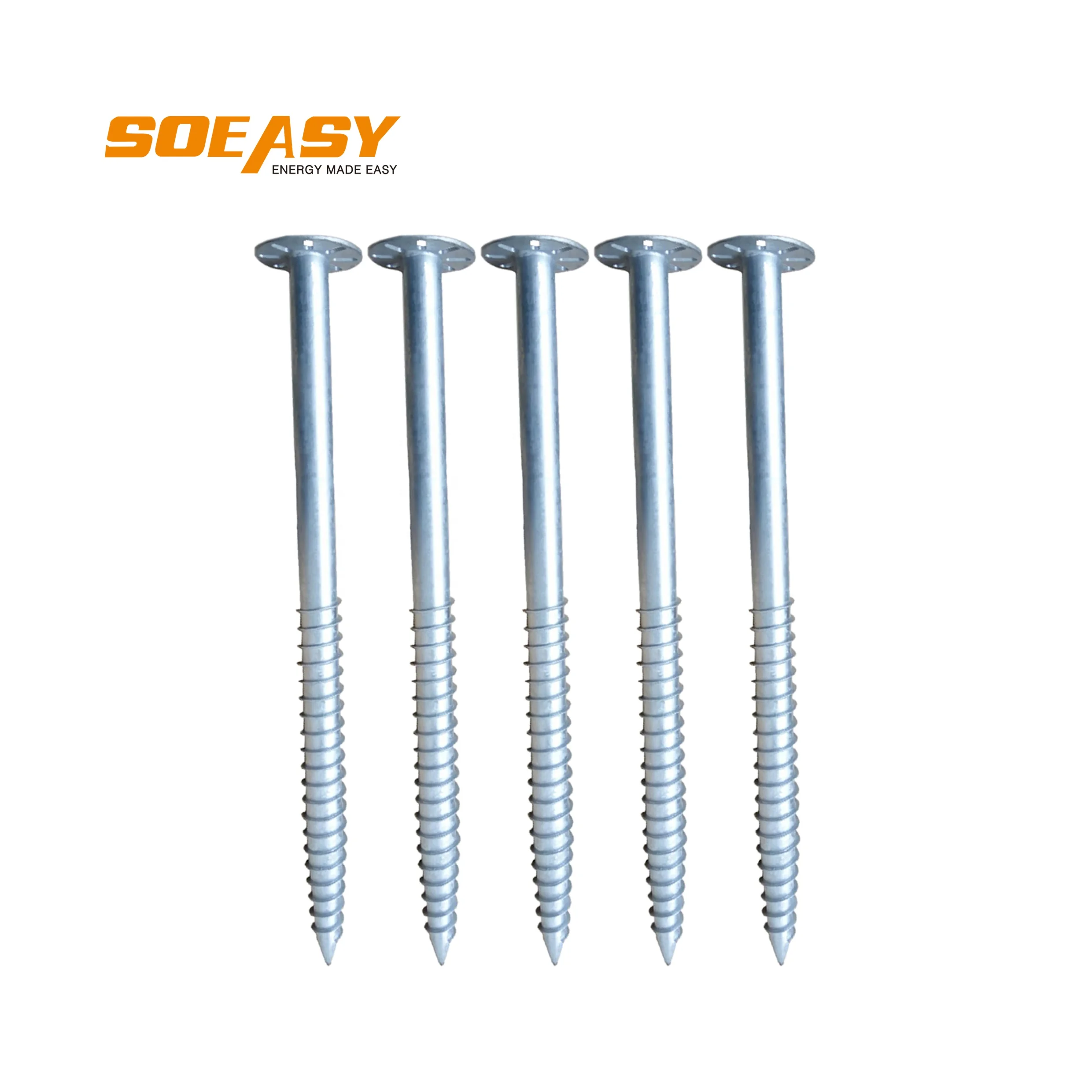 SOEASY Hot Dip Galvanized Spiral Earth Anchor Wooden Deck Helical Pile Ground Screw Foundation