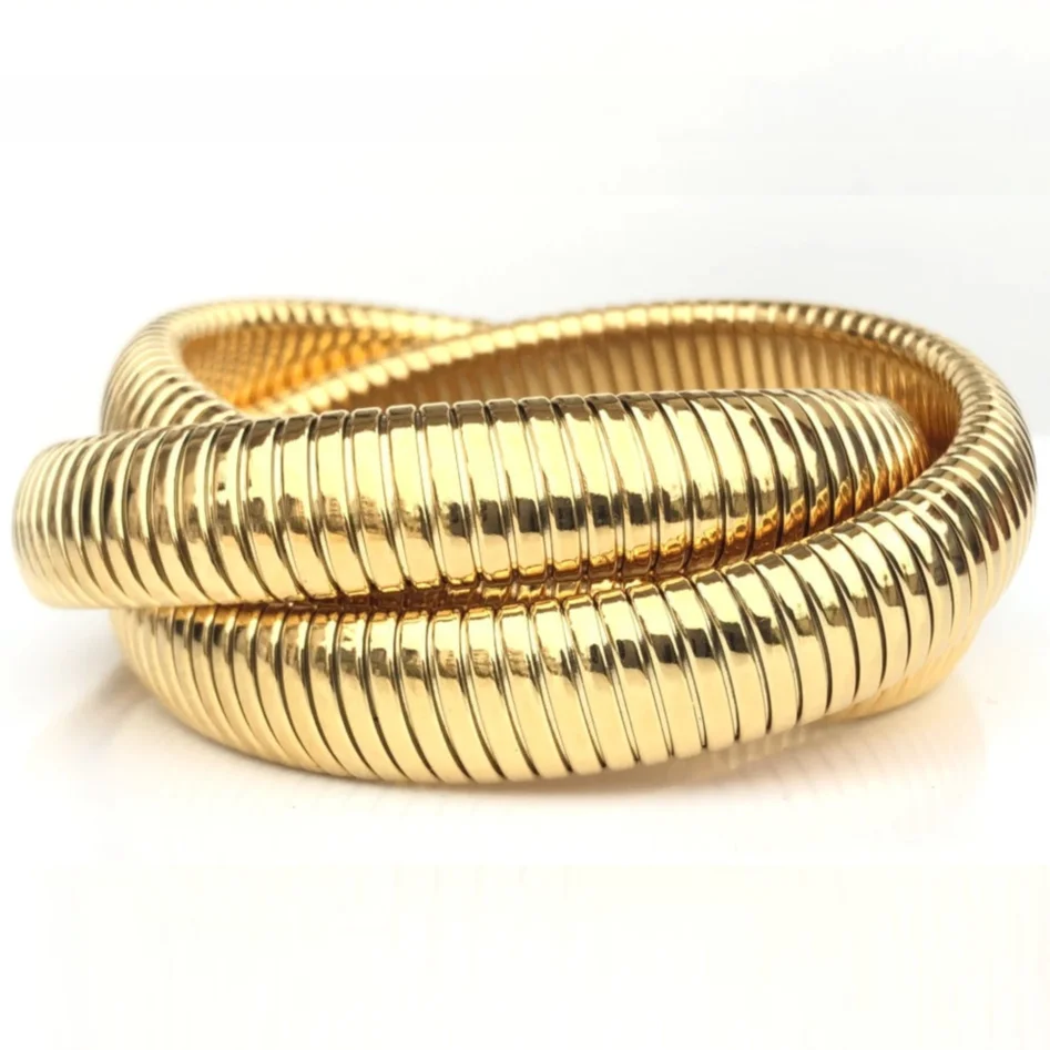 Factory Wholesale Trio Flexible Bracelet Stainless Steel Men Women Stacking Bracelet Interlocking Stretch Triple Bangle Bracelet