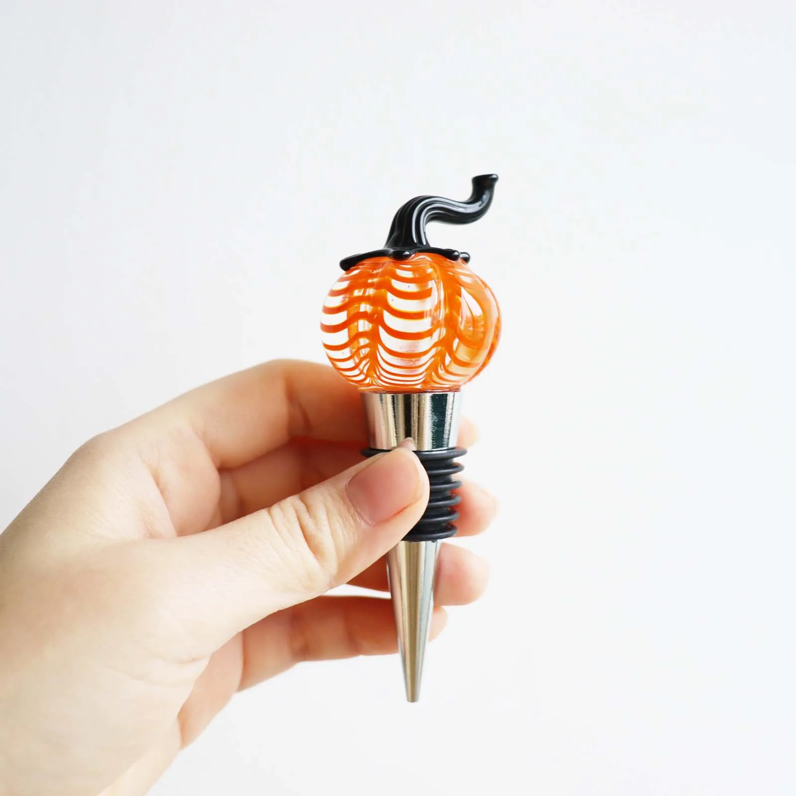 new product glass pumpkin wine stopper customized champagne wine whiskey bottle stopper murano