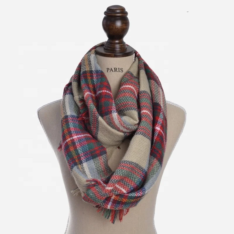 72 цвета Зимний шикарный вязаный акриловый женский клетчатый шарф без ограничений бандана Новый клетчатый шарф-повязка в клетку Красного буйвола