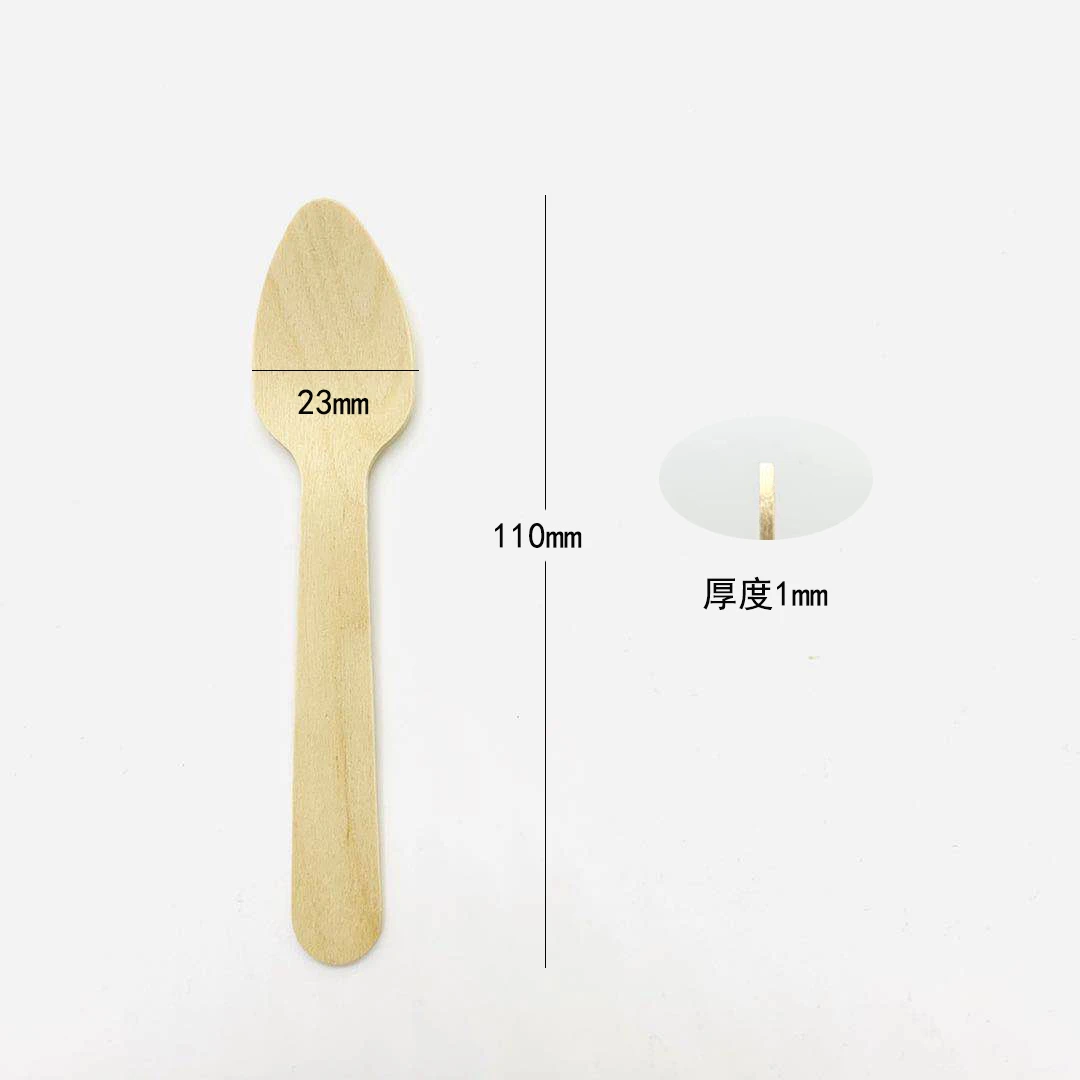 Деревянная ложка для мороженого с принтом на заказ, деревянные Десертные Ложки