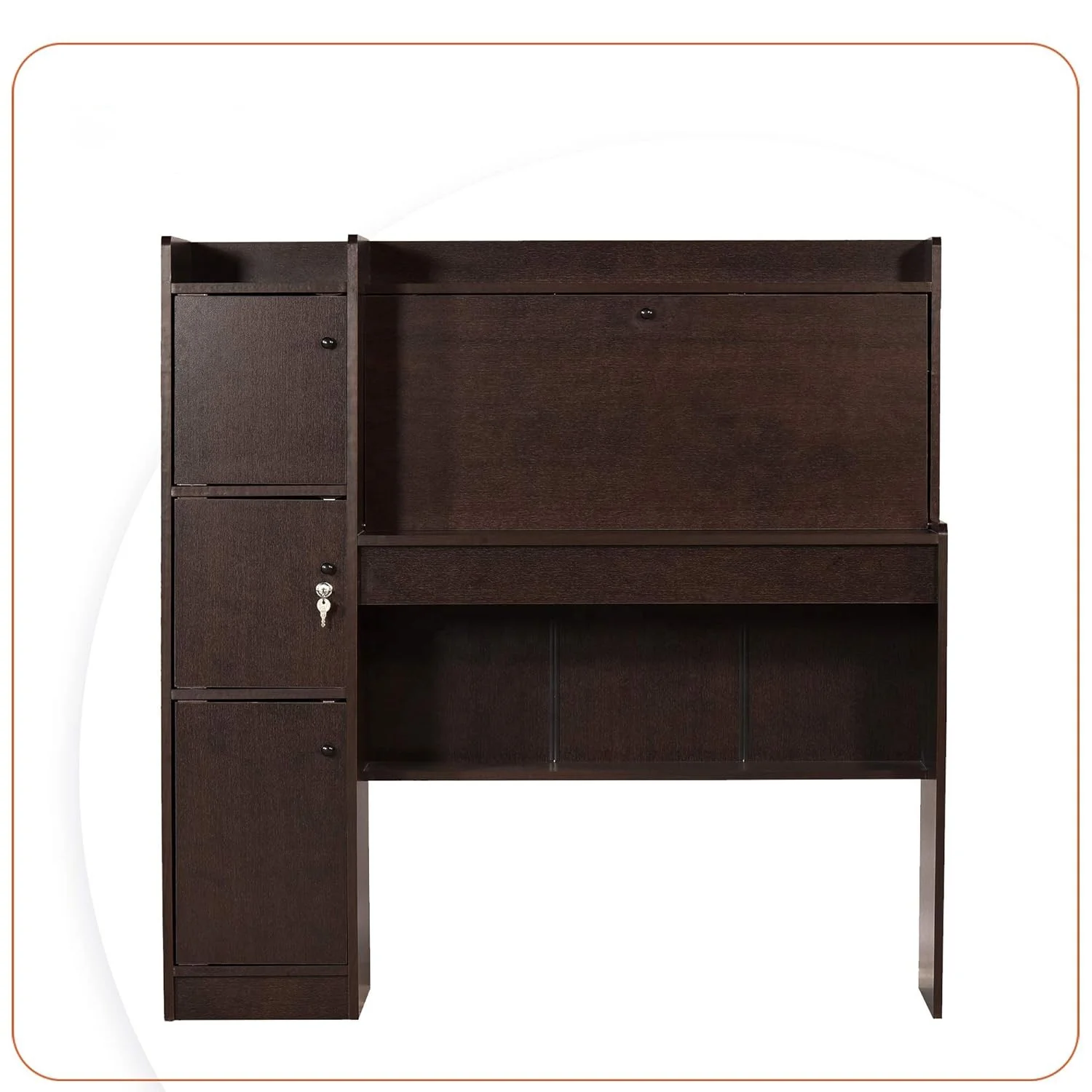 Modern Portable Sleek Design Wooden Standing Desk Hutch Home Study Office Furniture Includes Computer Table