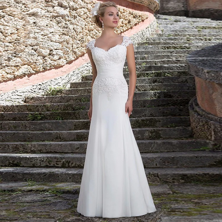 2024 цельнокроеное свадебное платье белое кружевное Тюлевое платье-Русалка большого размера невесты со шлейфом