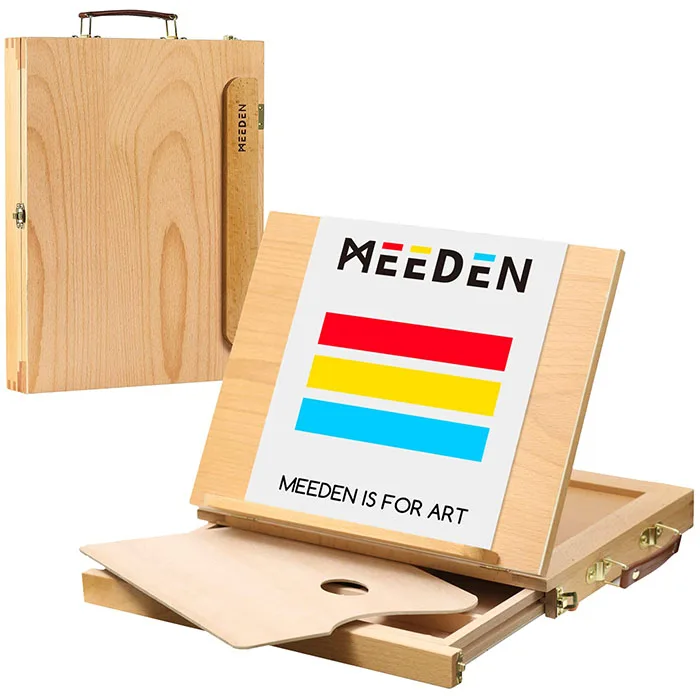 MEEDEN High Quality drawer Miniature Wooden Desk Easel for Table Drawing