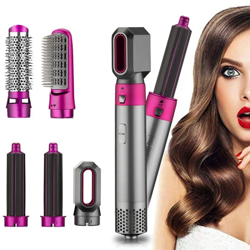 Secador De Pelo Customized Professional 5-in-1 Hot Air Comb Automatic Curling Iron Multi-Functional Hot Air Comb Set