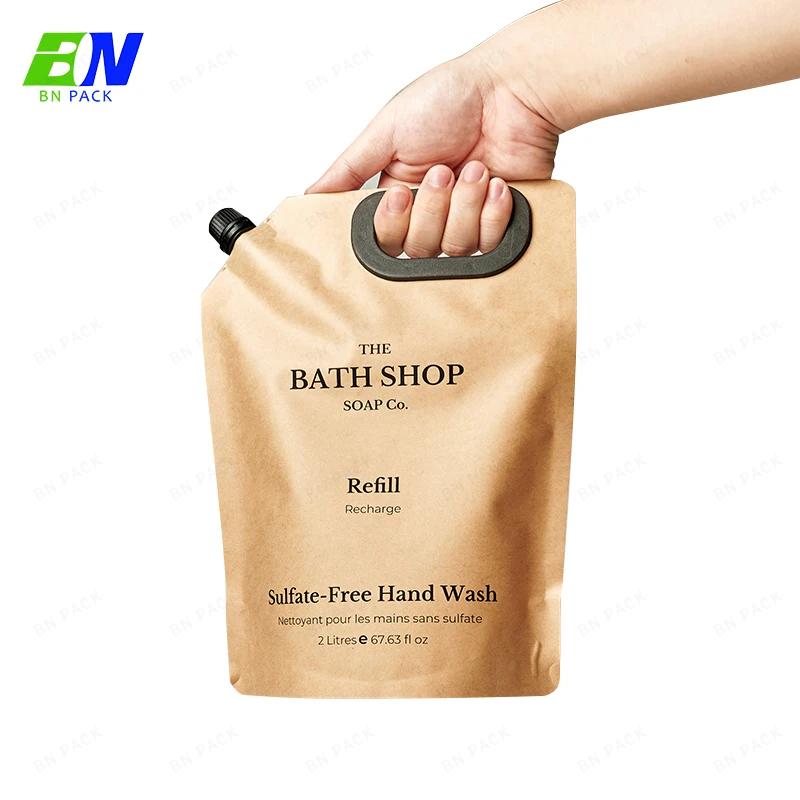 Custom Reusable Food Spout Pouch Bag For Shampoo Refill Sub-packaging Drink Pouch with Spout Packaging Liquid Pouch