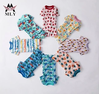 MLY Fashion custom Beachwear Swimsuit Printed Custom Kids Children Swimwear