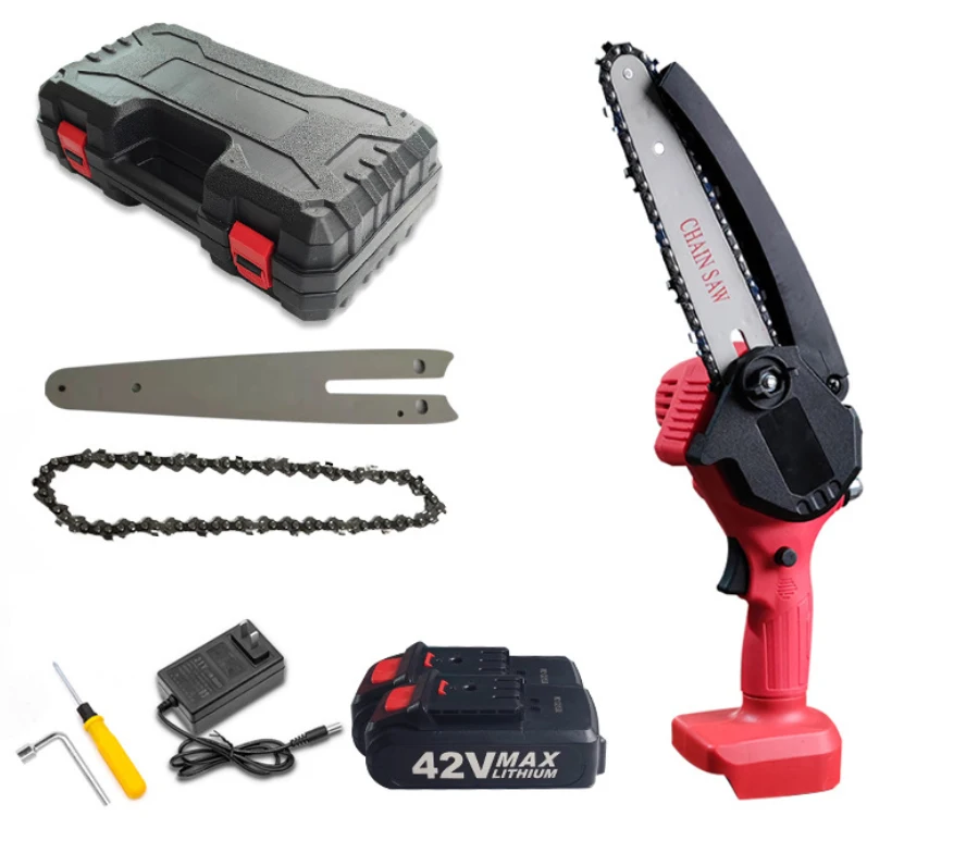 Factory wholesale price sells 6 inch mini lithium battery cordless power tool electric brushless chain saw garden logging