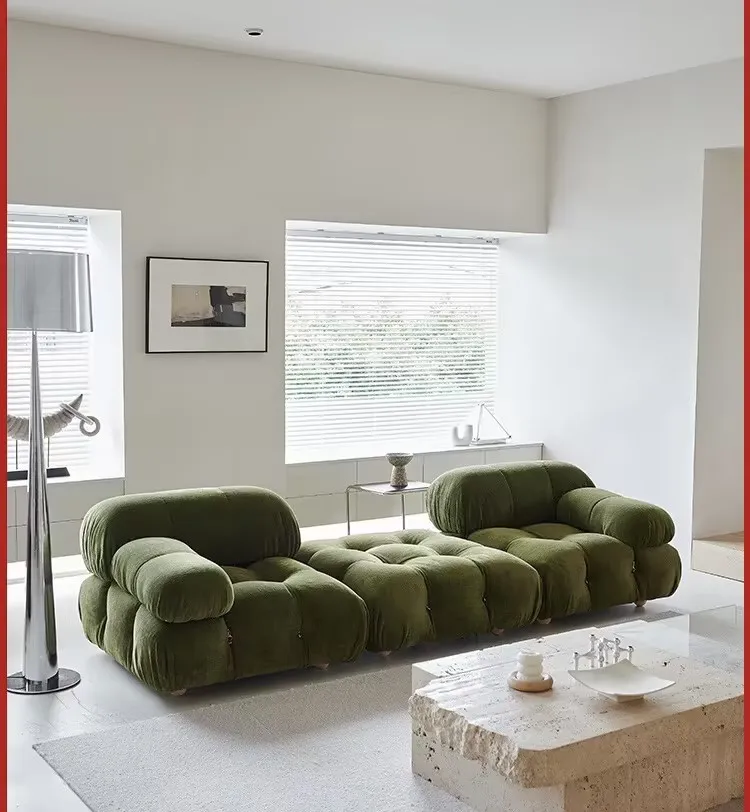 Italian Luxury Fabric Sofa Minimalist Mario Module Combination Extendable Wood Set for Kitchen Villa Bathroom