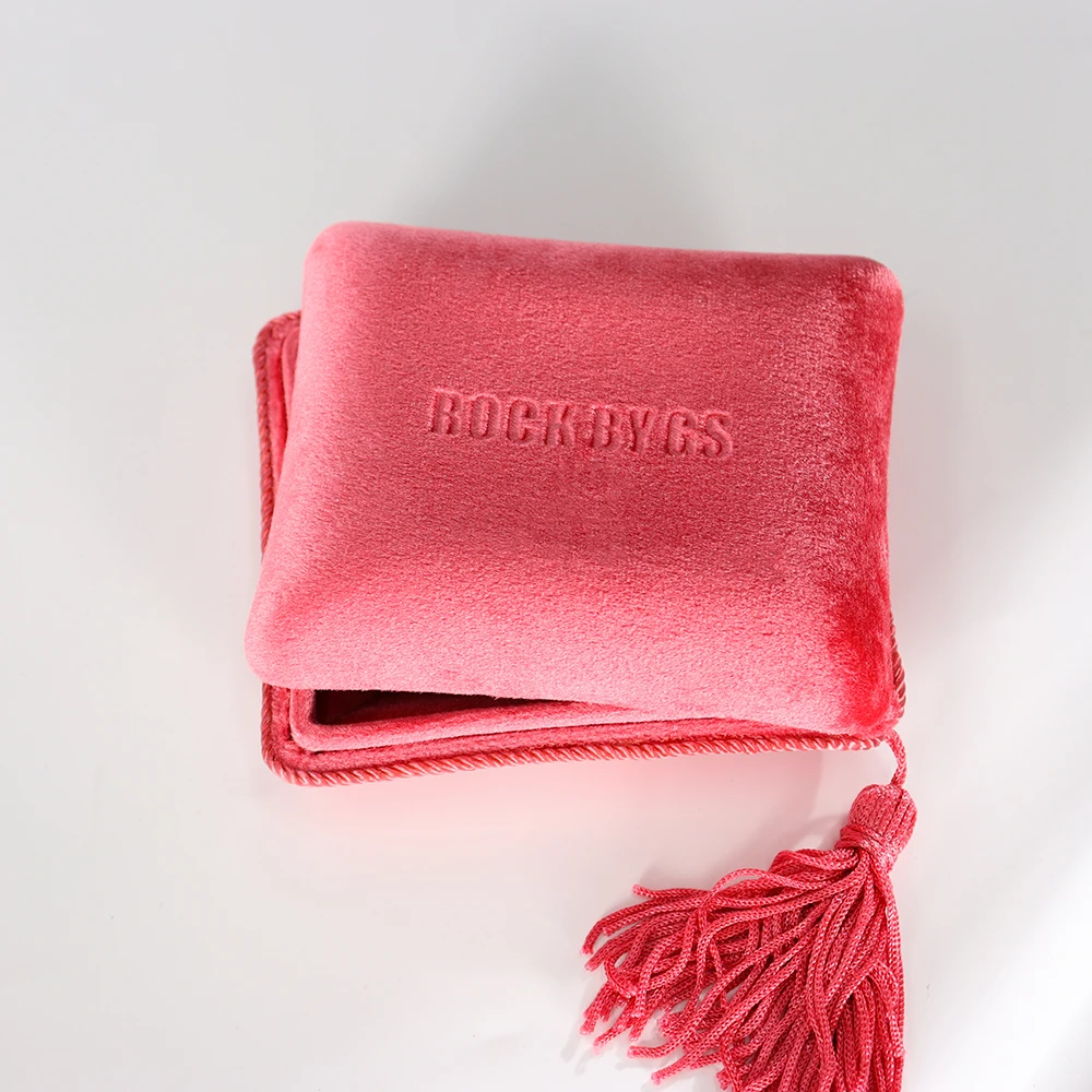 Personalised Vintage Elegant Velvet Suede Jewelry Box Luxury Bangle Bracelet ring Packaging Box Tasseled Velvet Jewelry Box