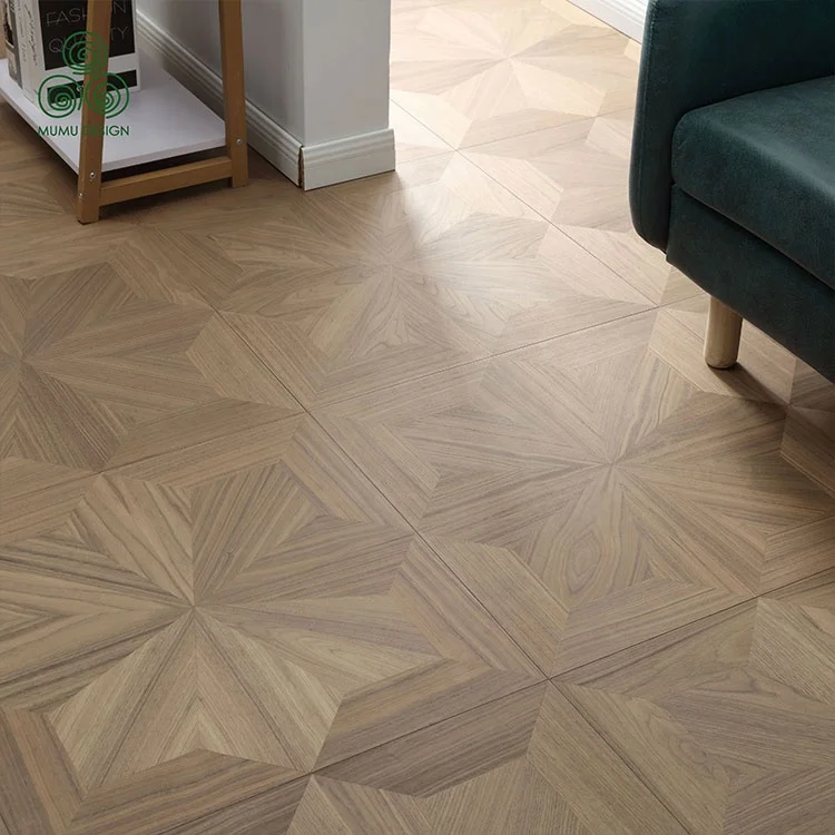 MUMU Artistic Dark Interior Solid Wood Timber Hardwood Engineered Wood Parquet Flooring with Decorative