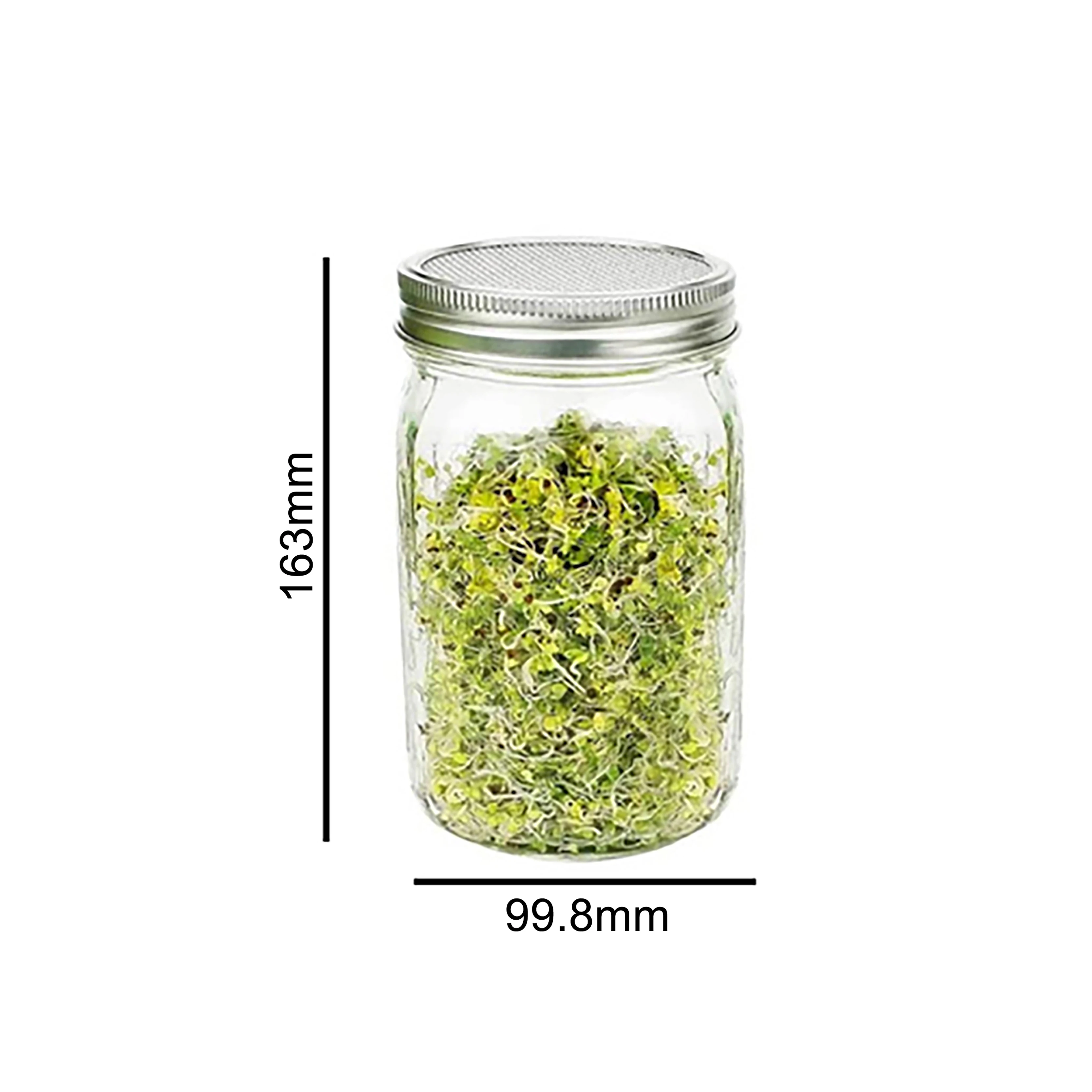 hot sale Reusable Wide Mouth seeds sprout growing jar set glass mason sprouting jar with stand
