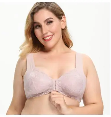 Size Wholesale Crossover Front Button Feeding Breast Pump Seamless Lace Breastfeeding Maternity Nursing Bras For Pregnant Women